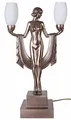 Produktbild: Tischlampe Art Deco Tischleuchte (ohne Leuchtmittel) Frauenakt Bauhaus Lampe Polystein Braun Vintage IS098 Palazzo Exklusiv
