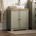 Produktbild: Bath Vida, Grau Priano Waschbeckenunterschrank, freistehend, Aufbewahrungsschrank, Waschbecken, Holzwerkstoff, Grey Under Sink Bathroom Cabinet