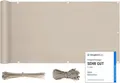 Produktbild: Sekey Balkon Sichtschutz Balkonabdeckung Balkonverkleidung blickdichte Wind- und UV-Schutz, 100% Privatsphäre, mit Ösen, Nylon Kabelbinder und Kordel, 75 x500cm Taupe