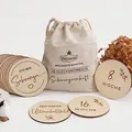 Produktbild: Prinzental Meilensteinkarten Holz Schwangerschaft Meilensteinkarten für Fotos & Co 40 Babykarten für wichtige Meilensteine Schwangerschaft