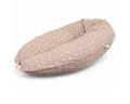 Produktbild: HOBEA-Germany Stillkissen Lagerungskissen Schwangerschaftskissen Punkte beige, BIO-Baumwolle - XXL 190cm - Babynest mit Holzknopf - komplett waschbar