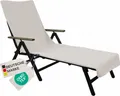 Produktbild: NYVI Frottee Schonbezug für Gartenliege NYVISpa 75x200 cm Weiß - Hygiene Liegestuhlauflage für Sonnenliegen Strandliegen - Handtuch Bezug - 100