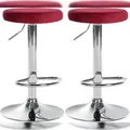Produktbild: CLP 2er Set Barhocker Ponte Samt rot/Metall in Chromoptik