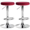 Produktbild: CLP 2er Set Barhocker Ponte Samt I Drehbarer Thekenhocker I Höhenverstellbarer Hocker I Küchenhocker mit Metallgestell