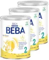 Produktbild: BEBA 2 - Folgemilch nach dem 6. Monat, Mit 5 HMO Komplex, Altersgerecht angepasster Proteingehalt, Nur Laktose, Ohne Palmöl, Ohne Fischöl, Babynahrung, Baby-Milchpulver, 3er Pack (3 x 800g)