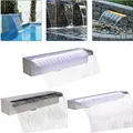 Produktbild: Wasserfall Edelstahl Waterfall Fontäne Wasserspiel Kaskade  LED Pool Rechteckig