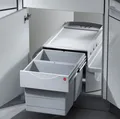 Produktbild: Hailo Rondo Einbau-Mülleimer 360° drehbar Eckschrank Küche 2x18 L Mülltrennung