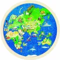 Produktbild: Goki Doppelseitiges Holzpuzzle - Globus, 57tlg.