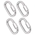 Produktbild: 4 Stück M8 Kettenglied Karabiner Edelstahl, Rapid-Glied Schraubkarabiner für Zuhause, Camping, Klettern, Wandern, Reisen, 500kg Tragkraft