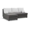Produktbild: Mebligo Ecksofa, Grau, Weiß, Textil, 3-Sitzer, L-Form, 201x135 cm, Wohnzimmer, Sofas & Couches, Wohnlandschaften, Ecksofas