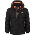 Produktbild: Geographical Norway Steppjacke Herren Winter Jacke warm gefüttert Parka Steppjacke Outdoor gesteppt schwarz S