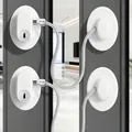 Produktbild: Lahnaokfis 2 Stück Fenstersicherung Kinder, Kühlschrankschloss Ohne Bohren mit Klebstoff, Kindersicherung Kühlschrank mit Schlüsseln, Fensterschloss für Gefrierschrank, Schränke, Schubladen, Weiß