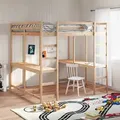 Produktbild: vidaXL Hochbett mit Schreibtisch & Leiter 160x200 cm Massivholz Kiefer