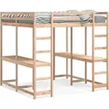 Produktbild: vidaXL Hochbett mit Schreibtisch & Leiter 160x200 cm Massivholz Kiefer - Braun