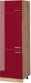 Produktbild: Vicco Kühlumbauschrank R-Line, 60 cm, Rot Hochglanz/Goldkraft Eiche
