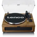 Produktbild: Lenco LS-410WA Plattenspieler (Riemenantrieb, Bluetooth, Bluetooth 5.0, integr. 40W-RMS-Lautsprecher & Audio-Technica, Walnuss) beige
