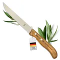 Produktbild: Steakmesser personalisiert, Olivenholz - Hochwertiges Solinger Steakmesser mit Wellenschliff als individuelles Geschenk