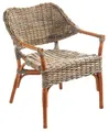 Produktbild: Kobolo 4-Fußstuhl Rattanstuhl Stuhl TARA geflochten mit Armlehnen (aus Rattan, 1 St), 59x60x45/78 cm