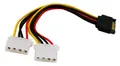 Produktbild: 15,2 cm SATA 15Pin Stecker auf Dual 4Pin Molex LP4 weiblich IDE Festplatte Po...