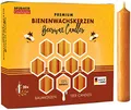 Produktbild: BRUBAKER 200er Pack Baumkerzen 10% Bienenwachs Weihnachtskerzen Pyramidenkerzen Christbaumkerzen Honig-Gelb