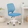 Produktbild: IDIMEX Schreibtischstuhl Jade höhenverstellbar, Blau – ergonomischer Bürostuhl für Kinder, atmungsaktiver Mesh-Bezug, Rückenlehne aus Kunststoff, 5-Stern-Fußkreuz aus Metall