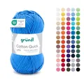 Produktbild: Gründl Wolle Cotton Quick uni - dünne Wolle zum Häkeln - Strickgarn - Häkelgarn - Glänzend und hautfreundlich - 100% Baumwolle - 1 Knäuel 50 g / 125 m - Nadelstärke 3-4 - Mittelblau