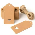 Produktbild: Geschenkanhänger 50 Stück Blanko Braune Papieranhänger mit Schnur 6x 5 cm für...