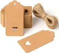 Produktbild: Geschenkanhänger 50 Stück Blanko Braune Papieranhänger 6x5 cm für Geschenke