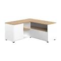 Produktbild: Eckfernsehschrank mit 2 Türen - Eichen- und Weißdekor - L 90 x T 90 x H 45 cm - SYMBIOSYS