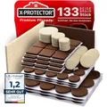 Produktbild: X-Protector Filzgleiter 133 Stück - Prämie Möbelgleiter Braun & Beige - Dicker Filz Selbstklebend - Bodenschoner für Stühle - Große Menge an Filzgleiter Selbstklebend - Schützen Sie Ihre Holzfußböden