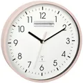Produktbild: TFA Dostmann Analoge Funk-Wanduhr, 60.3550, höchste Genauigkeit, modern, analog, Glasabdeckung, für Büro, zu Hause, Geschenk, 245 x 245 x 42 mm (rosa mit Batterie)
