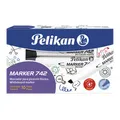 Produktbild: Pelikan Flash Marker 742, Whiteboard-Marker mit 10 Teilen, schwarz, abgeschrägte Spitze, nachfüllbar, im Karton