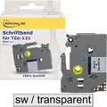 Produktbild: Kompatibles Schriftband für Brother TZe-121, 9mm, Länge 8m, schwarz auf transparent