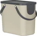 Produktbild: Rotho Mülltrennsystem 25L Albula - Mülleimer 40,0 x 23,5 x 34,0 cm - Abfalleimer Kunststoff mit Griffen - Müllbehälter mit Deckel und Aufklebern