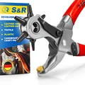 Produktbild: S&R Lochzange für Leder MADE IN GERMANY - Premium Gürtellochzange 6 Lochgrößen 2-5mm | Revolverlochzange Profi für Gürtel Lochstanzer | Stanzeisen Werkzeug Biothane Textilien Karton Gürtellocher