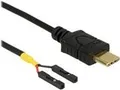 Produktbild: Delock - USB-Kabel - USB-C (M) zu 2-poliger USB-Header (W) getrennt - 50cm - Schwarz (85473)