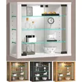 Produktbild: VCM Glasvitrine hängend Vitrine Glas mit ESG-Sicherheitsglas Maße: H. 40 x B. 43 x T. 18 cm Hängevitrine Glas Modern und platzsparend Glas Vitrinenschrank - Vitrosa S