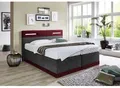 Produktbild: Boxspringbett, rot (bordeaux, anthrazit), Ohne Topper, Liegefläche B/L: 90cm x 200cm, H2, Bonnell-Federkernmatratze, Bezug Obermatratze 100% Polyester, waschbar bis 60C;Bezug Unterbox und Kopfteil: Mikrofaservelours (100% Polyester), WESTFALIA SCHLAFKOMFORT, Komplettbetten, Boxspringbett, mit LED-Beleuchtung