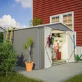 Produktbild: Gerätehaus Gartenhaus  Metall Geräteschuppen Pultdach Satteldach incl. Fundament
