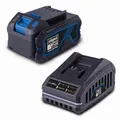 Produktbild: Original Scheppach 20V Starter Kit bestehend aus 4Ah Akku & Ladegerät 2,4A (65W) | 20V-IXES-Serie | Ladezeit ca. 120 Min. | 3-stufige Ladeanzeige | Staub-& korrosionsgeschützt | Einzelzellenmanagement