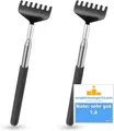 Produktbild: Everhomely® Massagebürste 2er Rückenkratzer - stabil & ausziebhar - mit breiter Kratzhand, 2er Set, 2-tlg., 2 Stück, Teleskop, breite Kratzhand