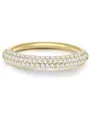 Produktbild: GLANZSTÜCKE MÜNCHEN Damen Ring aus 925/- Sterling Silber gelbvergoldet mit Zirkonia weiß - Bandring Gelbgold mit Steinen Silberring