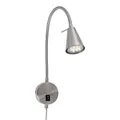 Produktbild: BRILONER - LED Bettlampe, Bettleuchte Flexarm, inkl. An-/Ausschalter, schwenkbar, 4,7 Watt, 350 Lumen, Schlafzimmerlampe, Büroleuchte, warmweiße Lichtfarbe, Metall, 45x20,5 cm, Matt-nickel