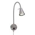 Produktbild: Bettleuchte LED Leselampe Schwenkbar An/Aus-Schalter 45cm Metall Matt Nickel