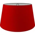 Produktbild: Wogati Premium Lampenschirm E14/E27 Baumwolle | verschiedene Größen & Farben | Farbe: Rot| Stehlampe + Hängelampe für Tischlampe, XL = ØU: 30cm | ØO: 23cm | H: 18cm