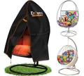 Produktbild: Enzeno Ei Patio Hängesessel Abdeckung Outdoor Swing Egg Chair Cover Wasserdicht Anti-Staub mit Reißverschluss 210D Oxford Stoff Veranda Garten Rasen Stuhl Schutz Möbel Zubehör 190 x 115 cm (schwarz)