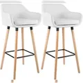 Produktbild: CLP 2er Set Barhocker Grant Kunstleder weiß