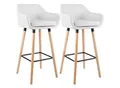 Produktbild: CLP Barhocker 2er Set gepolstert mit Lehnen Grant, Barstühle mit Kunstlederbezug, Gestelle aus Holz bis 150 kg belastbar