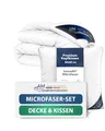 Produktbild: DormiGood Premium Ganzjahres Bettdecke 135x200 Set mit Kissen 80x80 - Made in Germany - Allergiker Bettdecke und Kissen Set 135x200 mit Mikrofaser Füllung - Oeko TEX zertfiziertes Bettzeug