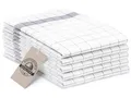 Produktbild: ZOLLNER 5er Set Geschirrtücher Baumwolle in 50x70 cm - super saugstarke und langlebige Küchentücher - waschbar bis 95°C – in grau weiß kariert - Gastronomiequalität - Oeko Tex® Zertifiziert